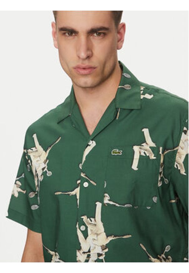 Lacoste Koszula CH0113 Zielony Relaxed Fit. Kolor: zielony. Materiał: bawełna