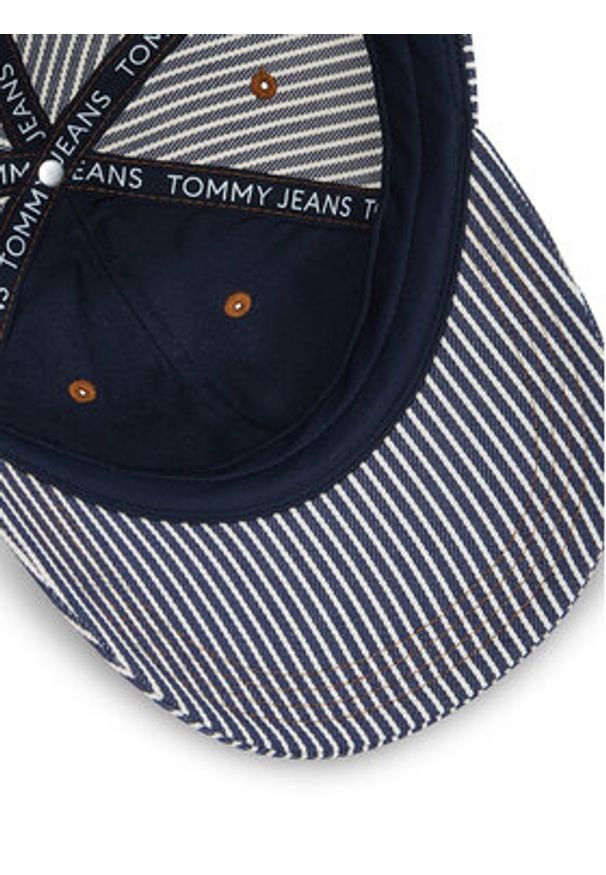 Tommy Jeans Czapka z daszkiem Tjm Heritage Stripe Cap AM0AM13358 Granatowy. Kolor: niebieski. Materiał: poliester, materiał