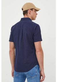 Polo Ralph Lauren koszula bawełniana męska kolor granatowy regular z kołnierzykiem button-down. Okazja: na co dzień. Typ kołnierza: button down, polo. Kolor: niebieski. Materiał: bawełna. Długość rękawa: krótki rękaw. Długość: krótkie. Wzór: aplikacja. Styl: casual #3