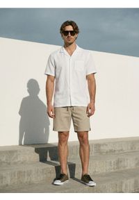 Sinsay - Koszula z domieszką lnu - biały. Kolor: biały. Materiał: len