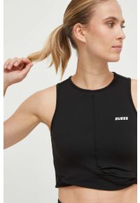 Guess top damski kolor czarny. Kolor: czarny. Materiał: dzianina. Styl: klasyczny #2