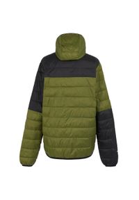Regatta - Męska Kurtka Hillpack III Hooded Active Padded Jacket. Kolor: czarny, zielony, wielokolorowy. Materiał: puch. Sport: turystyka piesza