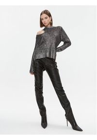 Pinko Sweter Piranha 102232 A1A3 Srebrny Regular Fit. Kolor: srebrny. Materiał: wiskoza