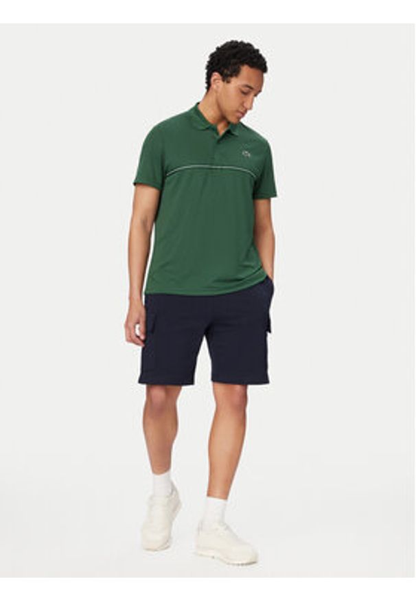 Lacoste Polo DH0171 Zielony Regular Fit. Typ kołnierza: polo. Kolor: zielony. Materiał: syntetyk