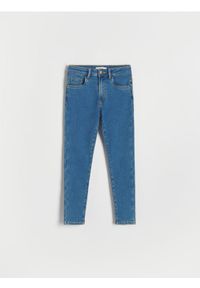 Reserved - Jeansy skinny super soft - niebieski. Kolor: niebieski