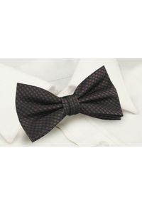 Mucha Męska z Poszetką - Chattier - Brązowa Pepitka. Kolor: wielokolorowy, beżowy, brązowy. Styl: sportowy, elegancki