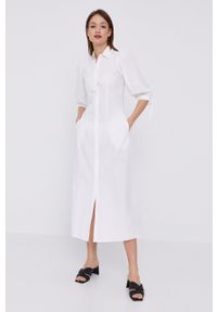 Liu Jo - Sukienka. Kolor: biały. Materiał: tkanina. Typ sukienki: rozkloszowane. Długość: maxi #1
