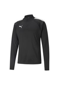 Puma - Męska koszulka piłkarska z zamkiem 1/4 teamLIGA PUMA Black White. Kolor: wielokolorowy, czarny, biały