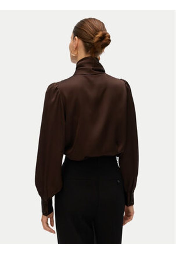 Vero Moda Bluzka Nini 10336252 Brązowy Standard Fit. Kolor: brązowy. Materiał: syntetyk