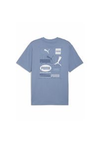 Puma - Męska koszulka z grafiką siateczki PUMA Cool Blue. Kolor: niebieski. Sport: fitness