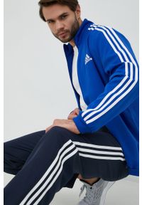 adidas Performance dres sportowy. Kolor: niebieski. Materiał: dresówka. Sport: fitness #1