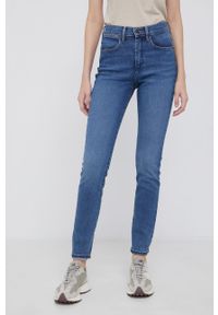 Wrangler jeansy High Rise Skinny Good Feeling damskie high waist. Stan: podwyższony. Kolor: niebieski. Styl: klasyczny