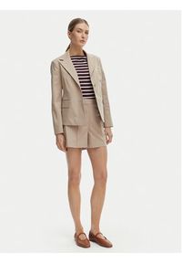 TOMMY HILFIGER - Tommy Hilfiger Marynarka WW0WW47179 Beżowy Slim Fit. Kolor: beżowy. Materiał: bawełna #4