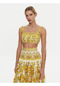 DOLCE & GABBANA - Dolce&Gabbana Top F755PT HH5EA Żółty Regular Fit. Kolor: żółty. Materiał: bawełna
