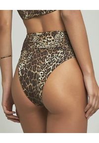 EMPRESS BRASIL - Dół od bikini Cherie Leopard. Stan: podwyższony. Kolor: brązowy. Materiał: materiał. Wzór: motyw zwierzęcy, nadruk #3