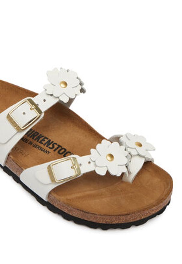 Birkenstock Japonki Mayari Flowe Embellishment 1032060 Biały. Kolor: biały. Materiał: skóra