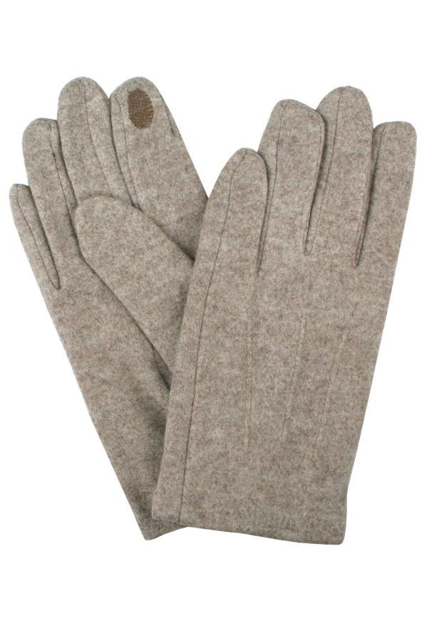 EM Men's Accessories - Delikatne i Wygodne Rękawiczki z Wełną - Męskie - Jasny Beż, Melanż. Kolor: beżowy, wielokolorowy, brązowy. Materiał: poliester, wełna, wiskoza. Wzór: melanż. Sezon: zima, jesień