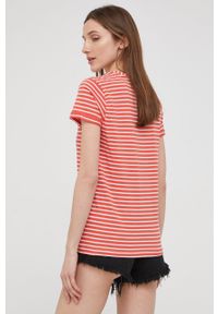 Answear Lab t-shirt bawełniany damska kolor czerwony. Okazja: na co dzień. Kolor: czerwony. Materiał: bawełna. Długość rękawa: krótki rękaw. Długość: krótkie. Styl: wakacyjny #2