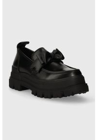 Buffalo mokasyny Aspha Loafer Bow damskie kolor czarny na platformie 1622304. Nosek buta: okrągły. Kolor: czarny. Obcas: na platformie #5