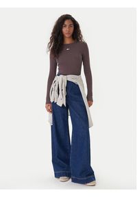 Tommy Jeans Bluzka DW0DW20178 Brązowy Slim Fit. Kolor: brązowy. Materiał: bawełna #3