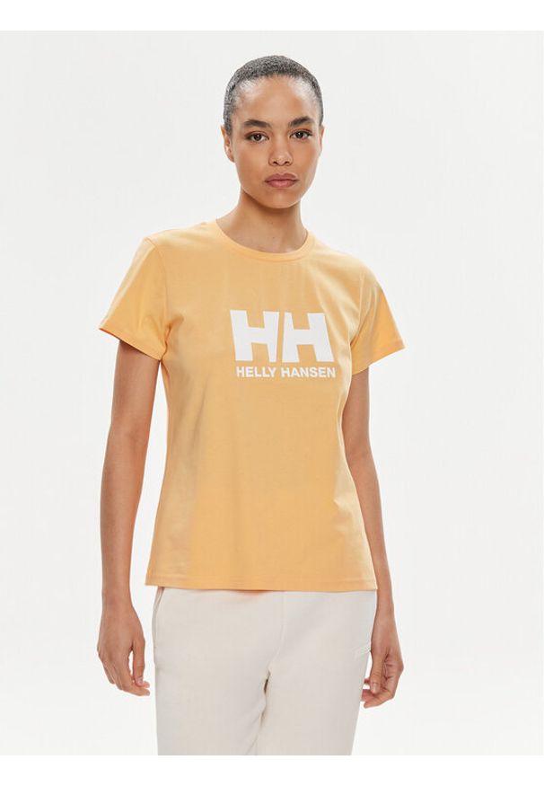 Helly Hansen T-Shirt W Hh Logo T-Shirt 2.0 34465 Pomarańczowy Regular Fit. Kolor: pomarańczowy. Materiał: bawełna