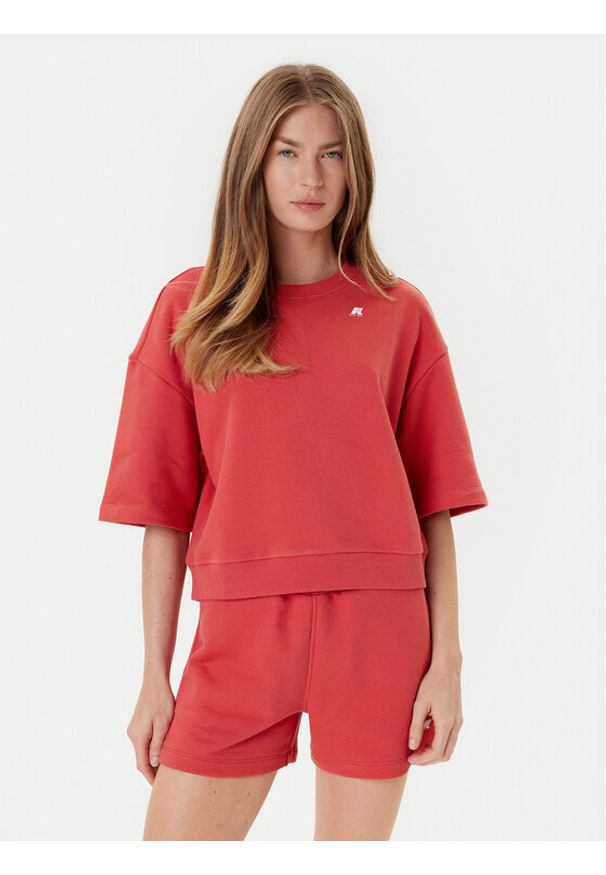 K-Way Bluza Gwen K7127ZW Czerwony Comfort Fit. Kolor: czerwony. Materiał: bawełna
