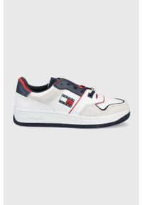 Tommy Jeans sneakersy kolor biały. Nosek buta: okrągły. Zapięcie: sznurówki. Kolor: biały. Materiał: materiał, włókno, guma