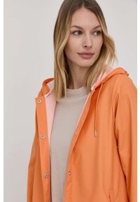 Rains kurtka 18340 A-Line Jacket damska kolor pomarańczowy przejściowa. Okazja: na co dzień. Kolor: pomarańczowy. Materiał: materiał. Styl: casual