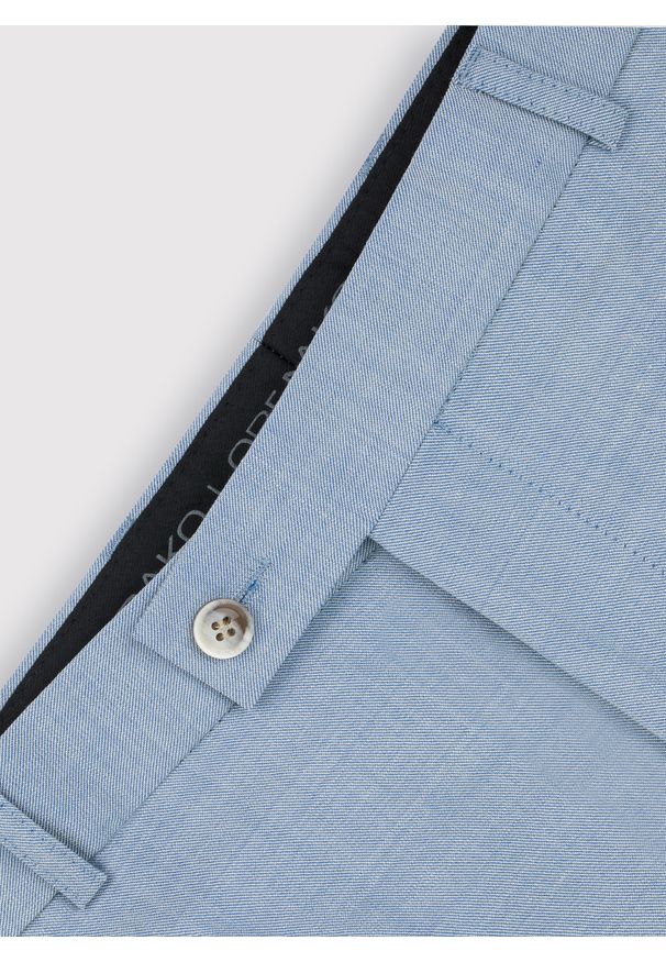 Pako Lorente - PAKO LORENTE – Niebieskie spodnie garniturowe P22SP-6G-004-N-S. Kolor: niebieski. Materiał: wełna, elastan. Wzór: gładki