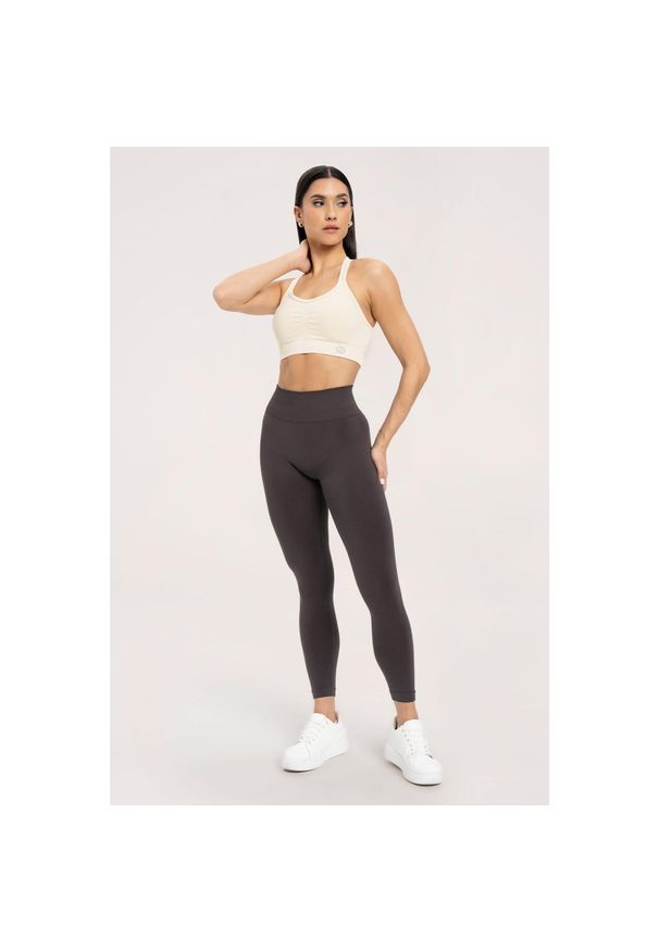GYM GLAMOUR - Legginsy fitness damskie Gym Glamour flexible 2.0. Kolor: brązowy. Sport: fitness