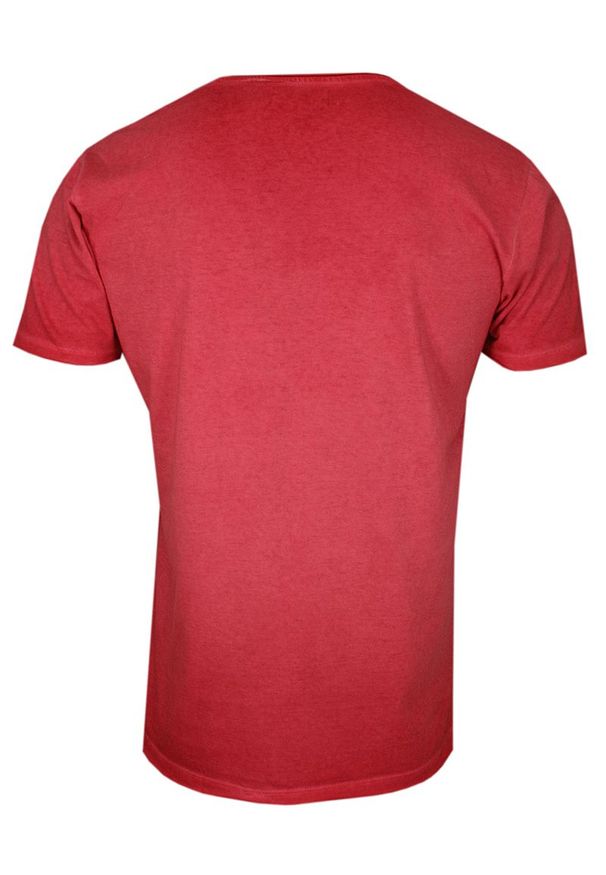 Brave Soul - Czerwony T-Shirt (Koszulka) Bez Nadruku -BRAVE SOUL- Męski, Okrągły Dekolt, Krótki Rękaw. Okazja: na co dzień. Kolor: czerwony. Materiał: bawełna. Długość rękawa: krótki rękaw. Długość: krótkie. Styl: casual