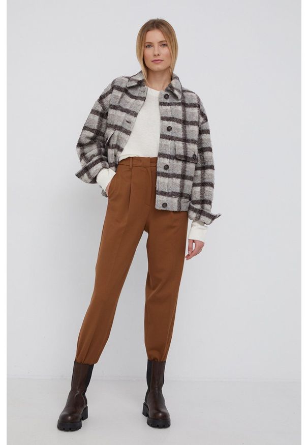 Marc O'Polo Kurtka wełniana przejściowa oversize. Typ kołnierza: polo. Materiał: wełna