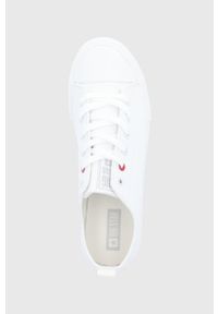 Big-Star - Big Star Tenisówki męskie kolor biały. Nosek buta: okrągły. Zapięcie: sznurówki. Kolor: biały. Materiał: guma