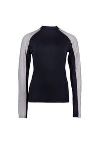 Dziecięca koszulka techniczna do jazdy konnej QHP Eldorado. Kolor: wielokolorowy, szary, beżowy. Materiał: materiał. Długość rękawa: długi rękaw #1