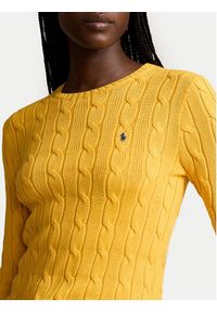Polo Ralph Lauren Sweter 211891640022 Żółty Slim Fit. Typ kołnierza: polo. Kolor: żółty. Materiał: bawełna #5