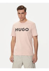 Hugo T-Shirt Dulivio 50513309 Różowy Regular Fit. Kolor: różowy. Materiał: bawełna