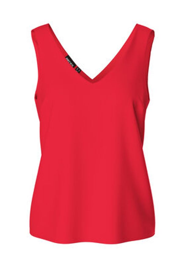 Pieces Top Franan 17146424 Czerwony Regular Fit. Kolor: czerwony. Materiał: syntetyk