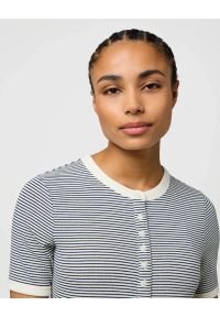Wrangler - DAMSKA KOSZULKA WRANGLER FEMME KNIT HENLEY NAVY 112370742. Typ kołnierza: typu henley #6