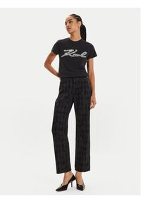 Karl Lagerfeld - KARL LAGERFELD Jeansy 245W1103 Czarny Straight Fit. Kolor: czarny