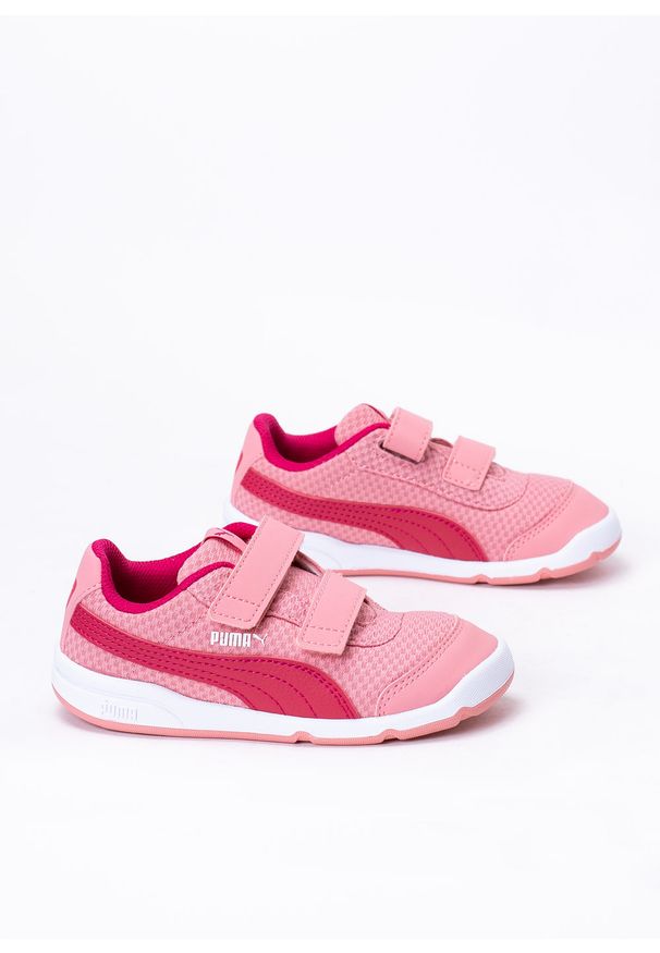Buty sportowe dziecięce różowe Puma Stepfleex 2 Mesh VE V Inf. Okazja: do pracy, na spacer, na co dzień. Kolor: różowy. Materiał: mesh. Sport: turystyka piesza