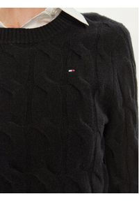 TOMMY HILFIGER - Tommy Hilfiger Sweter WW0WW43586 Czarny Regular Fit. Kolor: czarny. Materiał: wełna