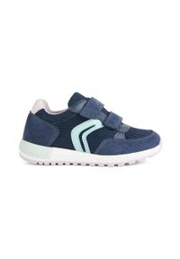 Geox buty dziecięce kolor granatowy. Nosek buta: okrągły. Zapięcie: rzepy. Kolor: niebieski. Materiał: guma #1