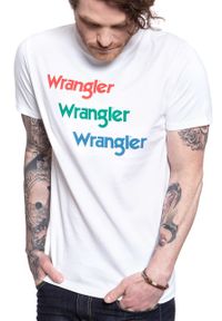 Wrangler - WRANGLER T SHIRT SS REPEAT TEE WHITE W7D7D3989. Kolor: biały #5