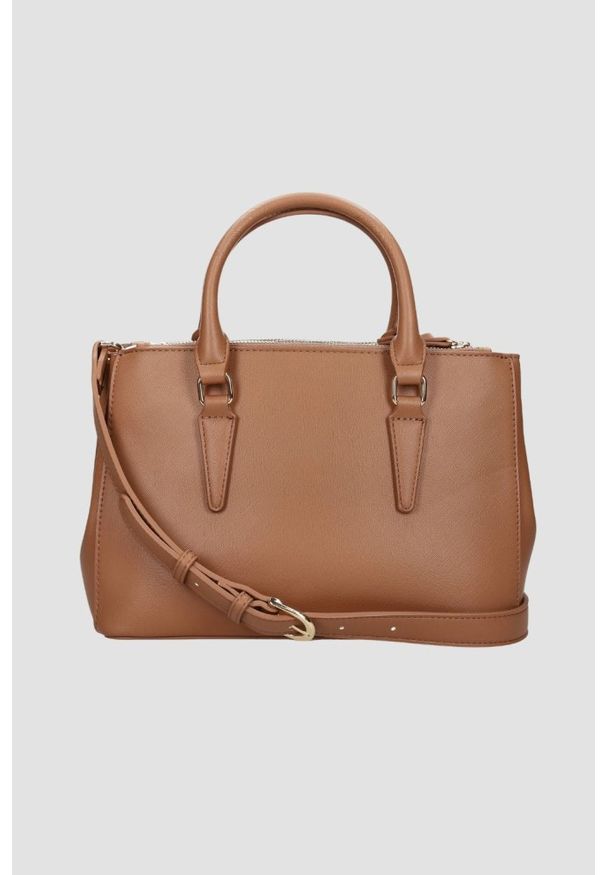 Valentino by Mario Valentino - VALENTINO Brązowa shopperka Zero Re. Kolor: brązowy. Wzór: paski