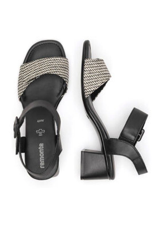 Remonte Sandały D1K51-03 Czarny. Kolor: czarny. Materiał: skóra