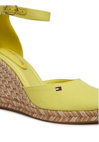 TOMMY HILFIGER - Tommy Hilfiger Espadryle Flag High Wedge Espad Closed Toe FW0FW09225 Żółty. Kolor: żółty. Materiał: materiał #6