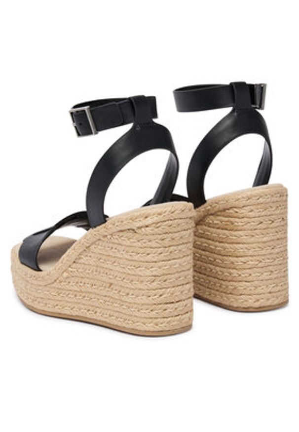 Calvin Klein Espadryle Wedge Espad 70 Embl Lth HW0HW02897 Czarny. Kolor: czarny. Materiał: skóra
