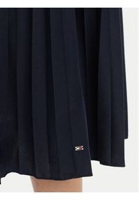 TOMMY HILFIGER - Tommy Hilfiger Sukienka codzienna 1985 Pleated WW0WW49621 Granatowy Regular Fit. Okazja: na co dzień. Kolor: niebieski. Materiał: syntetyk. Typ sukienki: proste. Styl: casual #3