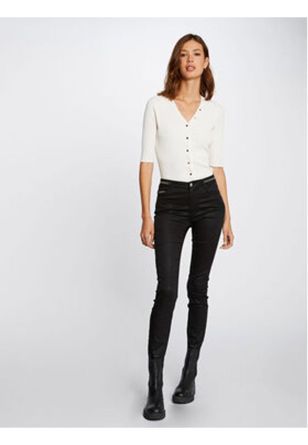 Morgan Spodnie materiałowe 212-PALONA Czarny Slim Fit. Kolor: czarny. Materiał: bawełna