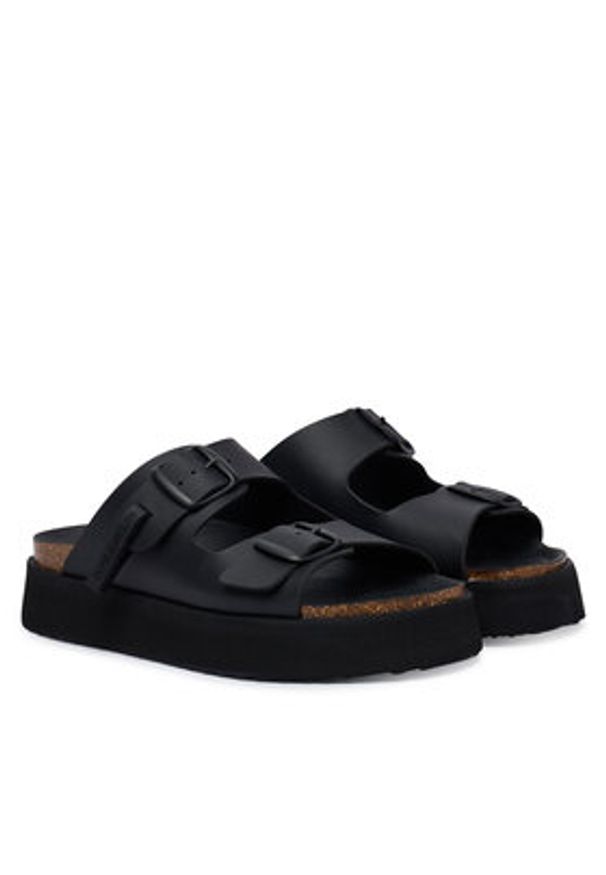 D.Franklin Klapki DFSH414004 Czarny. Kolor: czarny. Materiał: skóra